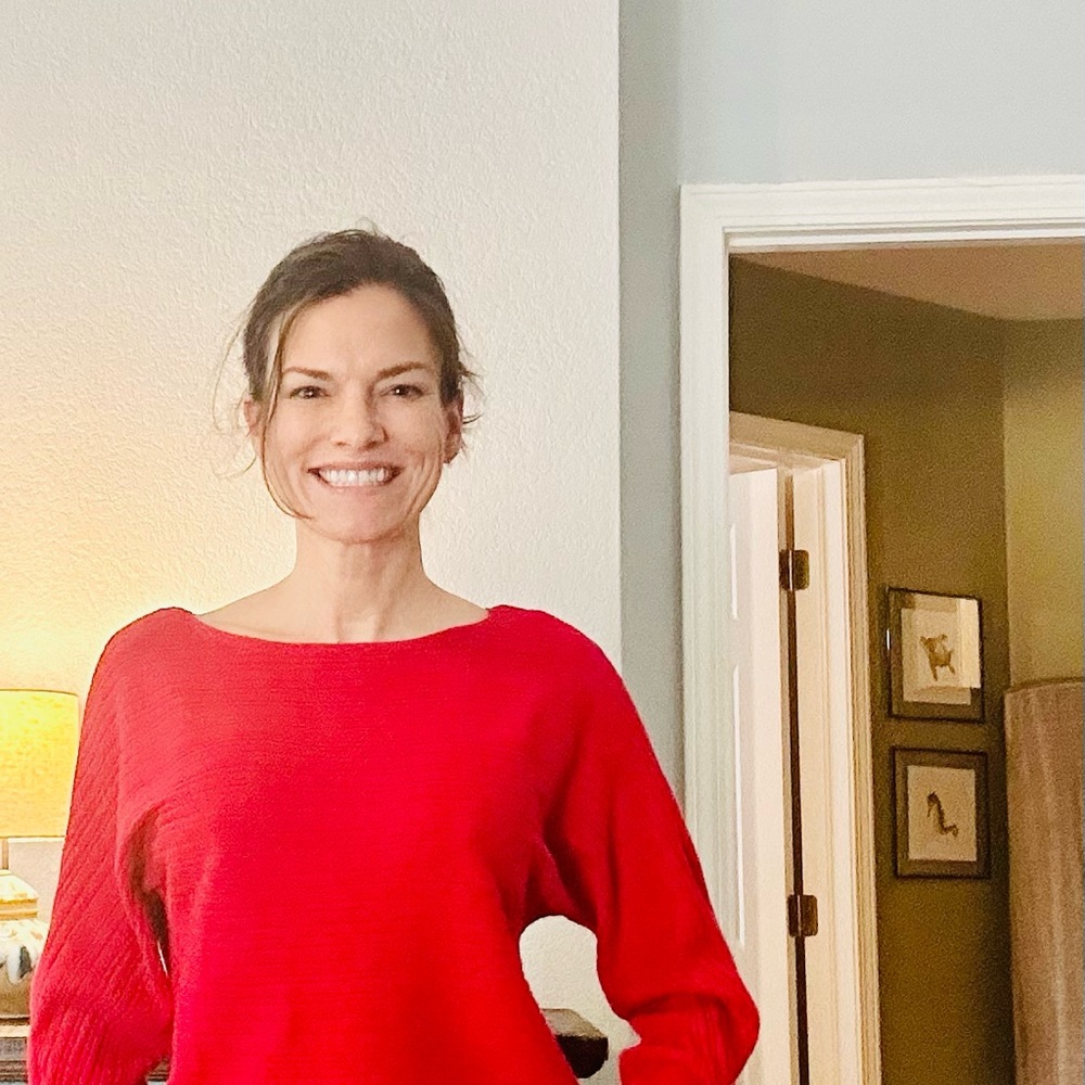 Chico’s red sweater, size 0